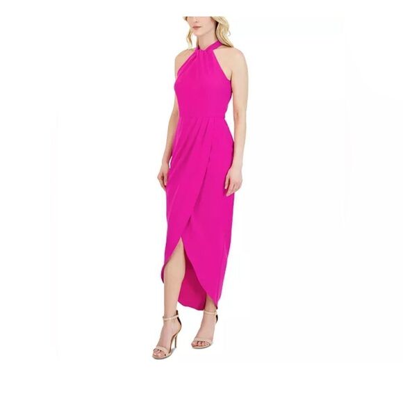 Julia Jordan Knot Neck Tulip Hem Dress Size 10 - Picture 1 of 9